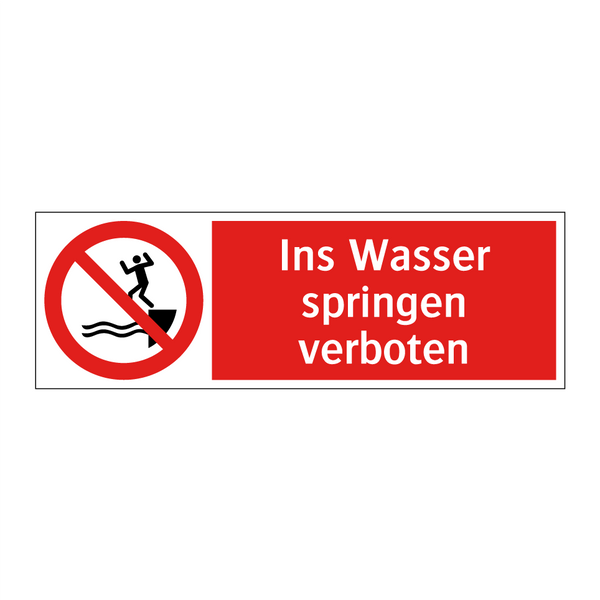 Ins Wasser springen verboten