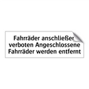 Fahrräder anschließen verboten Angeschlossene Fahrräder werden entfernt