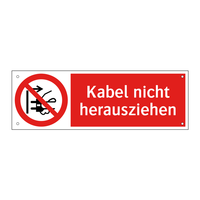 Kabel nicht herausziehen