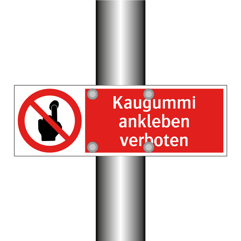 Kaugummi ankleben verboten