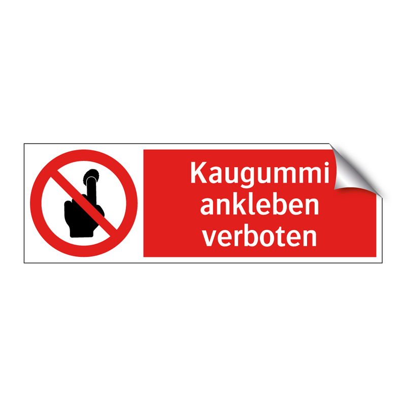 Kaugummi ankleben verboten