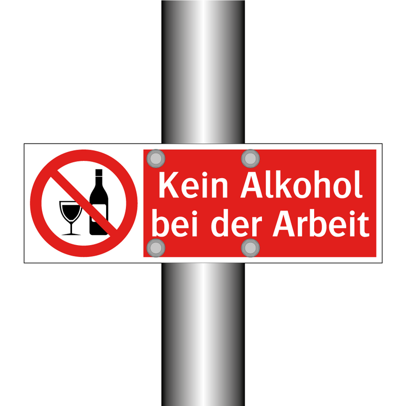 Kein Alkohol bei der Arbeit