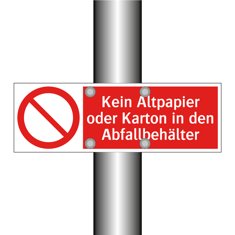 Kein Altpapier oder Karton in den Abfallbehälter