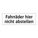 Fahrräder hier nicht abstellen