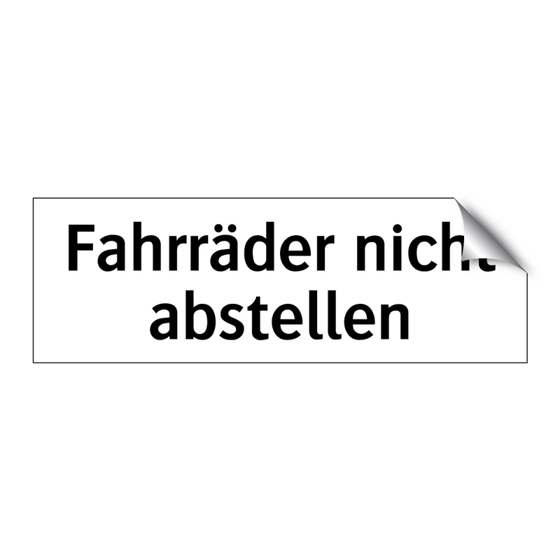 Fahrräder nicht abstellen