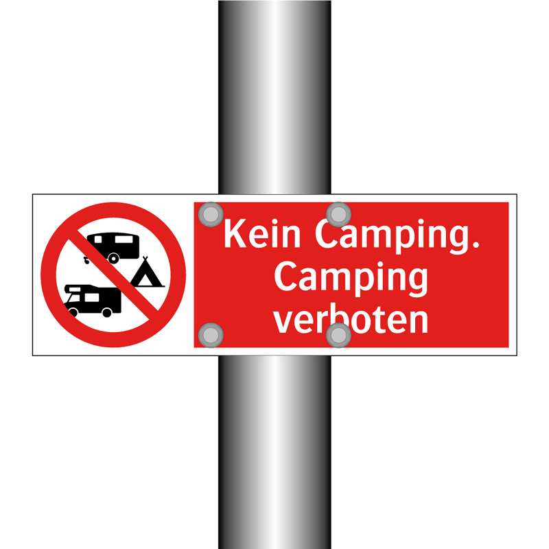 Kein Camping. Camping verboten
