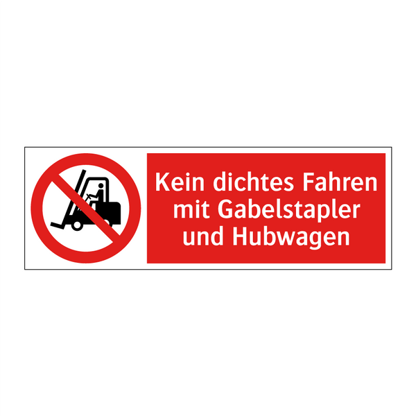 Kein dichtes Fahren mit Gabelstapler und Hubwagen
