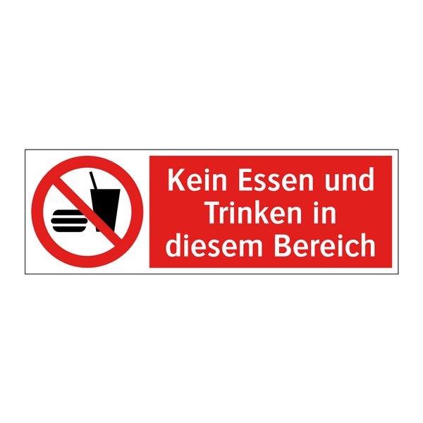 Kein Essen und Trinken in diesem Bereich