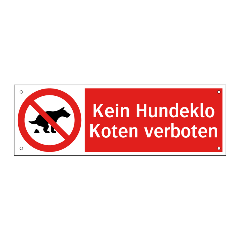 Kein Hundeklo Koten verboten