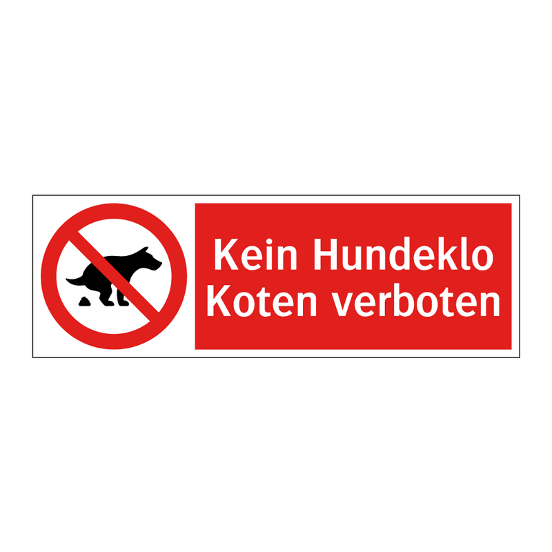 Kein Hundeklo Koten verboten