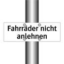 Fahrräder nicht anlehnen