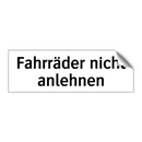 Fahrräder nicht anlehnen