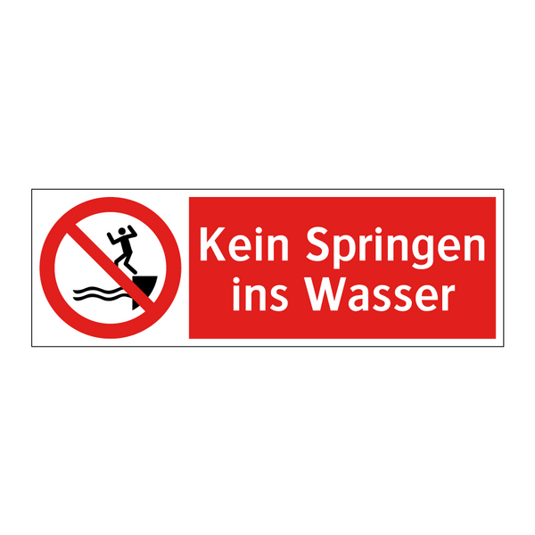 Kein Springen ins Wasser