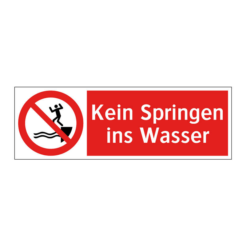 Kein Springen ins Wasser
