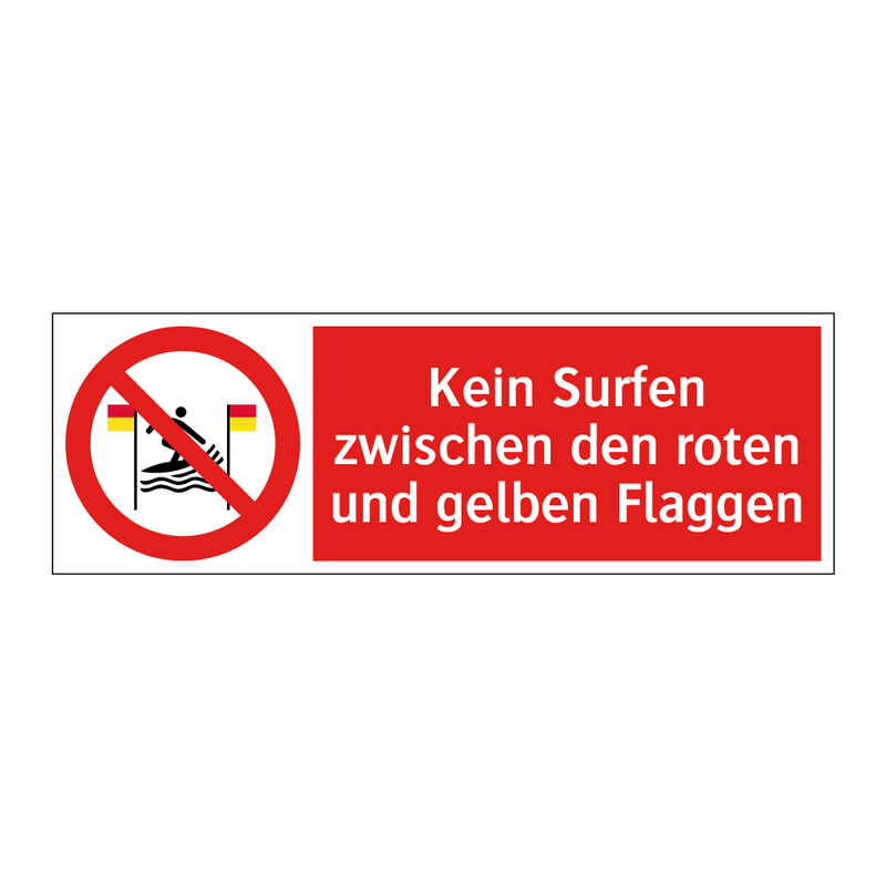 Kein Surfen zwischen den roten und gelben Flaggen