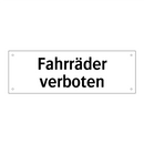 Fahrräder verboten