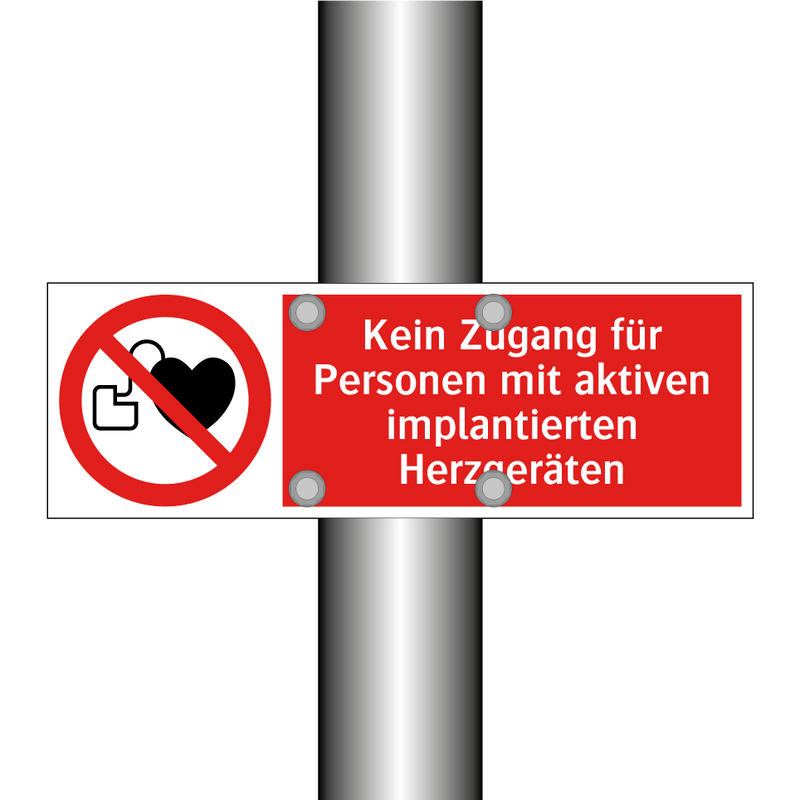Kein Zugang für Personen mit aktiven implantierten Herzgeräten