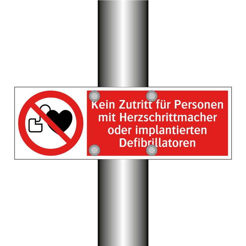 Kein Zutritt für Personen mit Herzschrittmacher oder implantierten Defibrillatoren