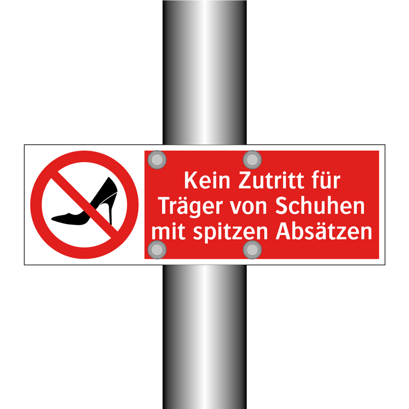Kein Zutritt für Träger von Schuhen mit spitzen Absätzen