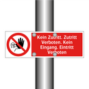 Kein Zutritt. Zutritt Verboten. Kein Eingang. Eintritt Verboten