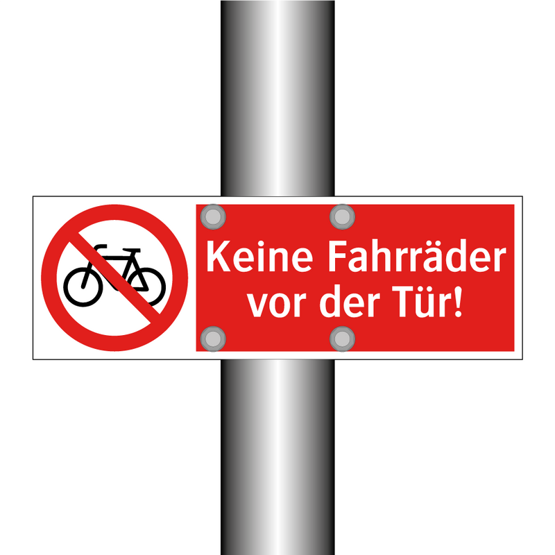 Keine Fahrräder vor der Tür!