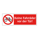 Keine Fahrräder vor der Tür!