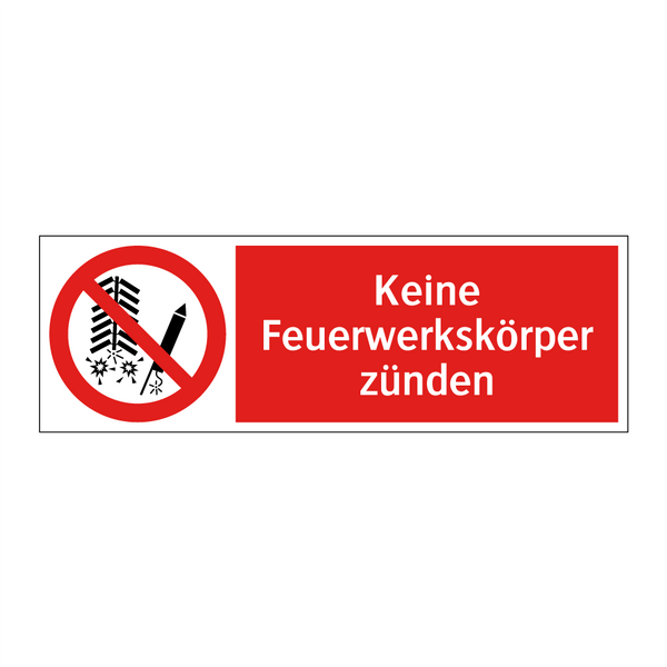 Keine Feuerwerkskörper zünden