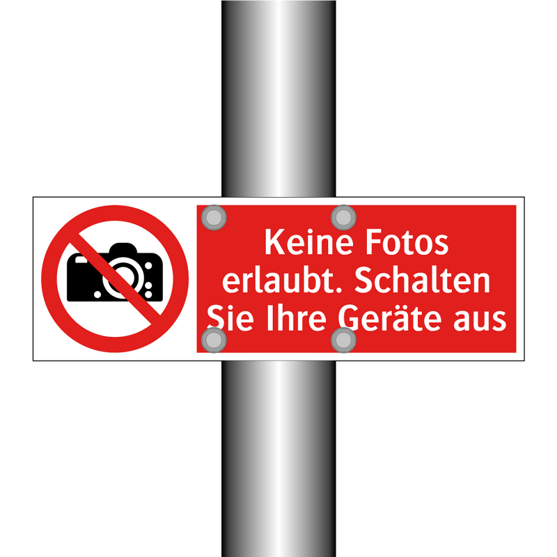 Keine Fotos erlaubt. Schalten Sie Ihre Geräte aus
