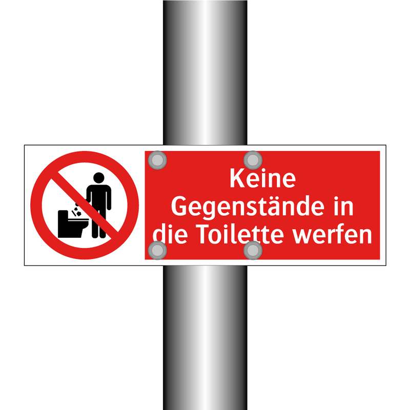 Keine Gegenstände in die Toilette werfen
