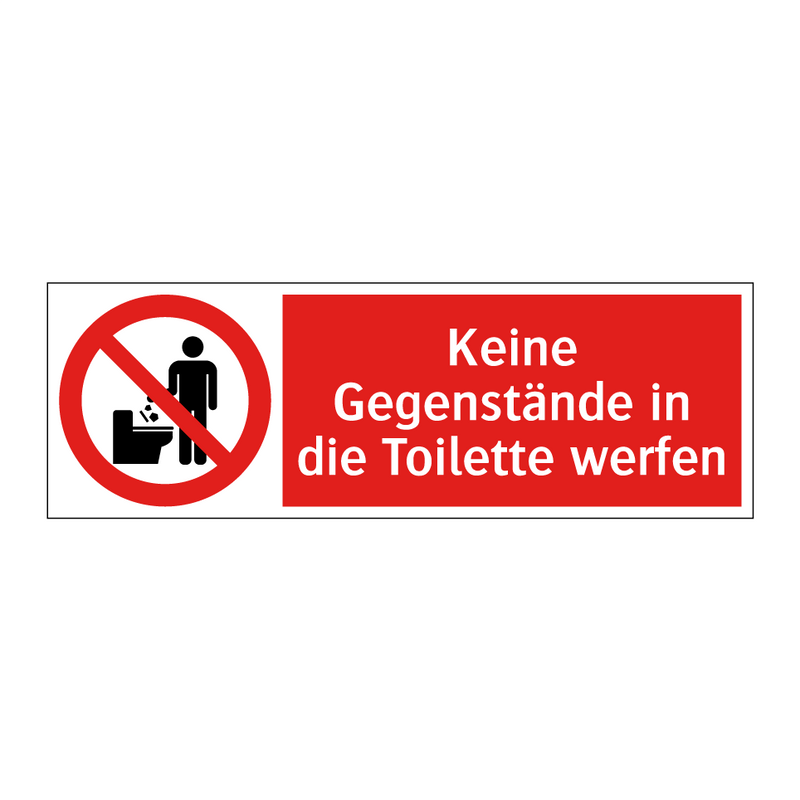 Keine Gegenstände in die Toilette werfen