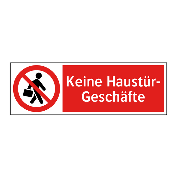 Keine Haustür- Geschäfte