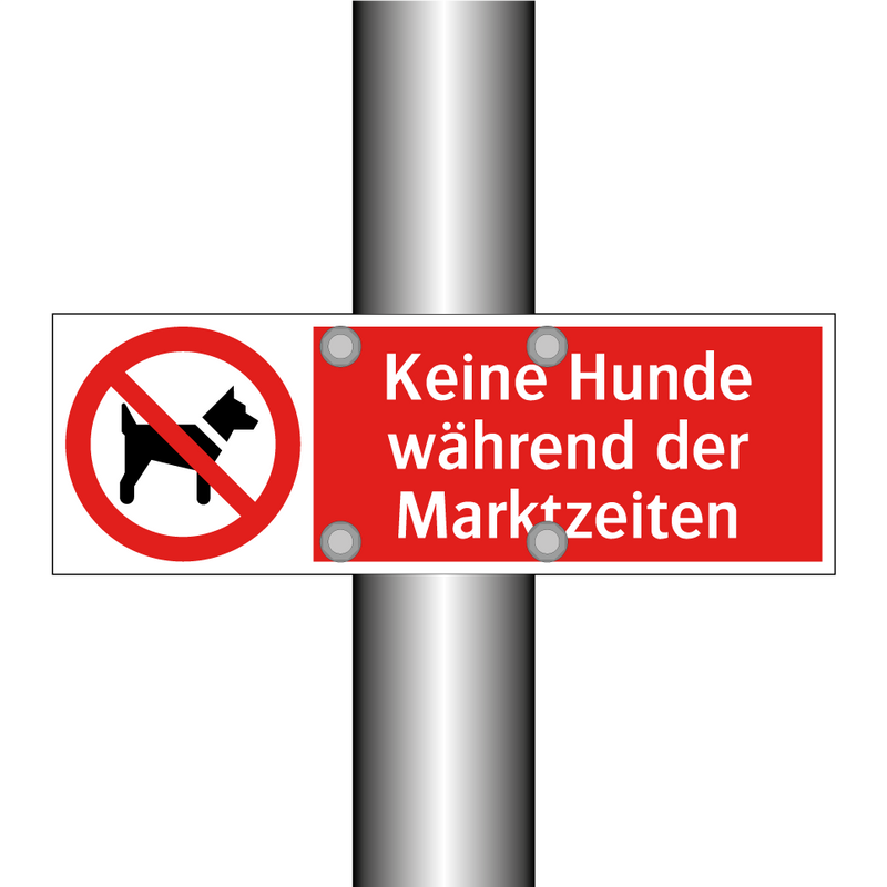 Keine Hunde während der Marktzeiten