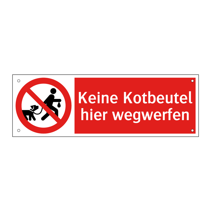 Keine Kotbeutel hier wegwerfen