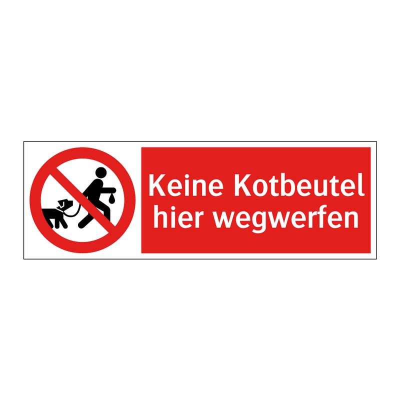 Keine Kotbeutel hier wegwerfen