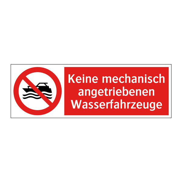 Keine mechanisch angetriebenen Wasserfahrzeuge