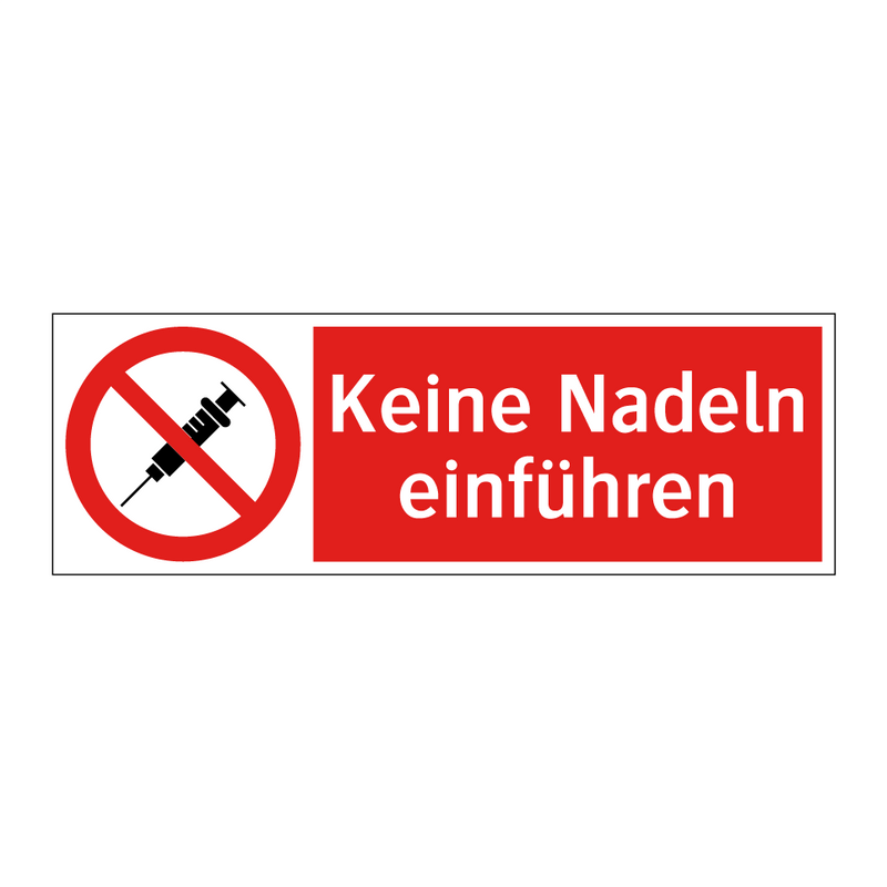 Keine Nadeln einführen