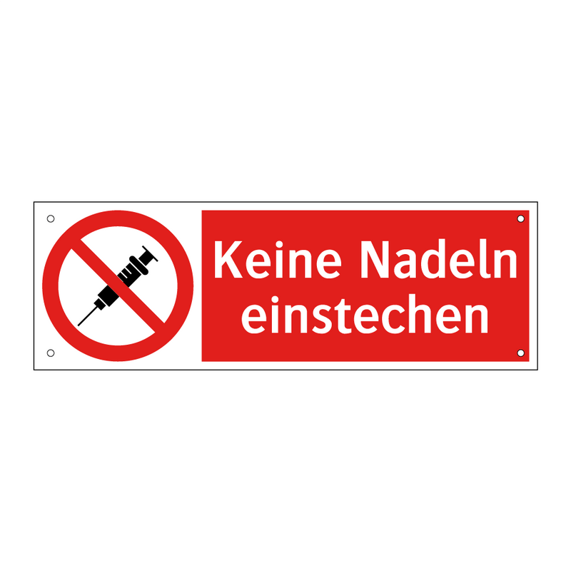 Keine Nadeln einstechen
