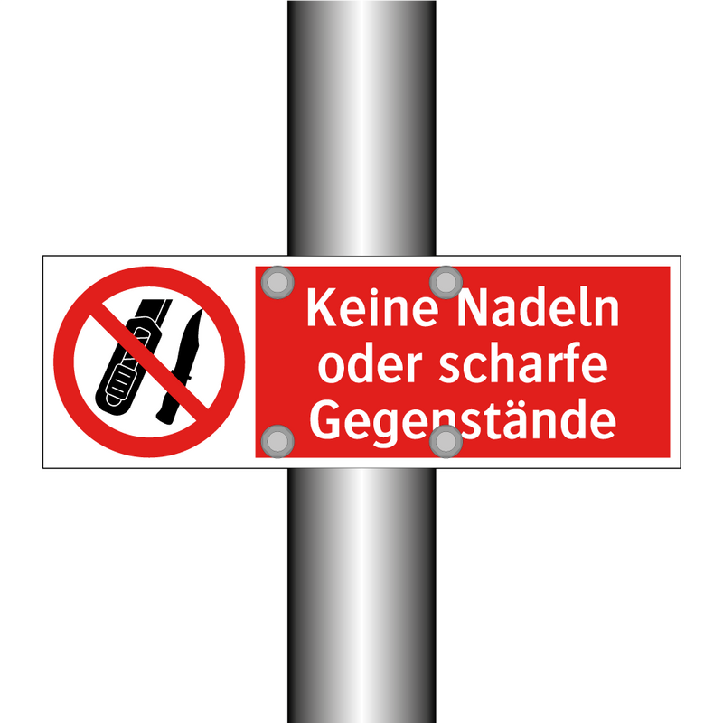 Keine Nadeln oder scharfe Gegenstände