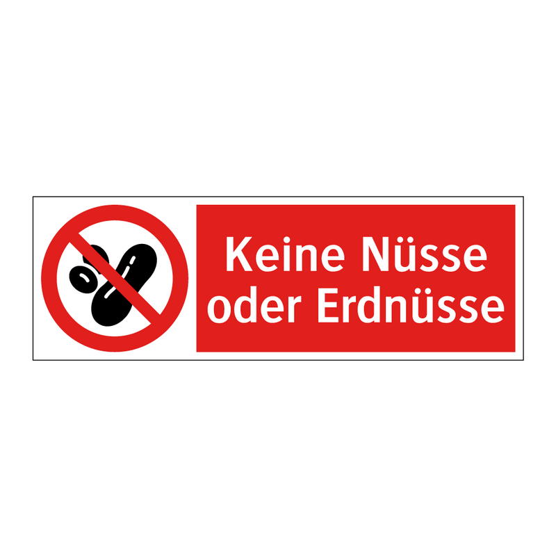 Keine Nüsse oder Erdnüsse