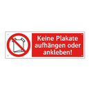 Keine Plakate aufhängen oder ankleben!