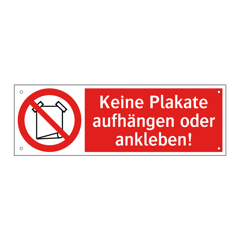 Keine Plakate aufhängen oder ankleben!