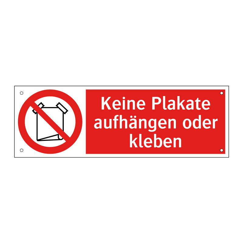 Keine Plakate aufhängen oder kleben