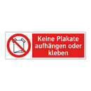 Keine Plakate aufhängen oder kleben