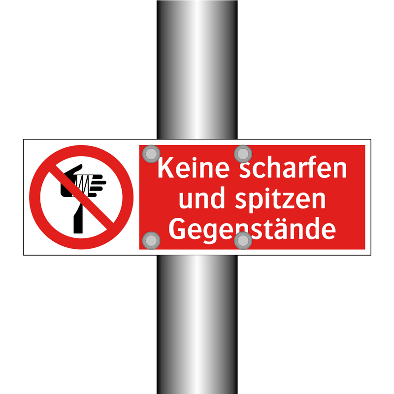 Keine scharfen und spitzen Gegenstände