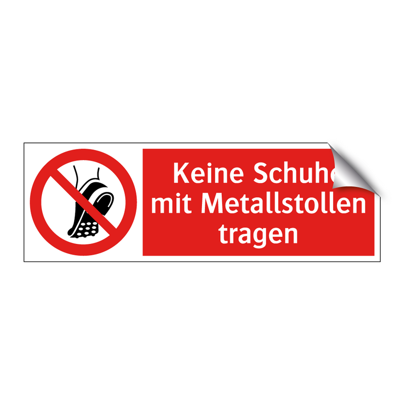 Keine Schuhe mit Metallstollen tragen