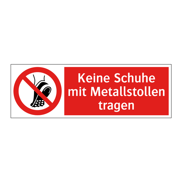 Keine Schuhe mit Metallstollen tragen