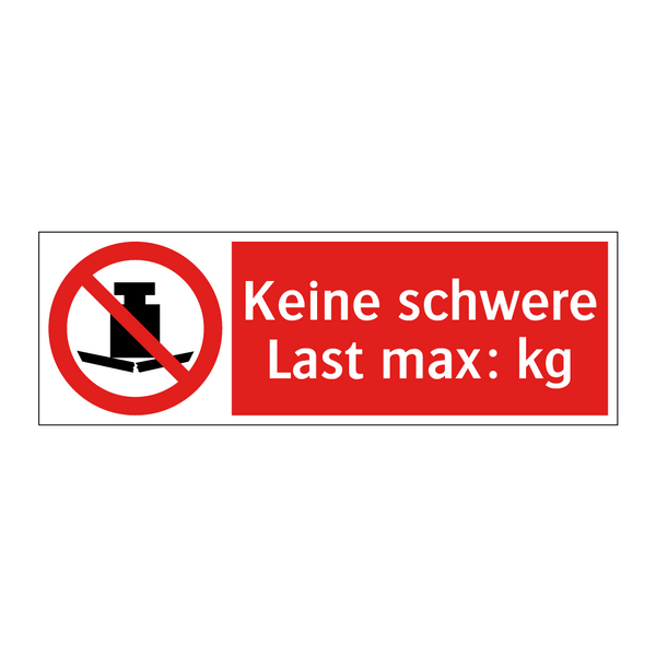 Keine schwere Last max: kg