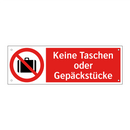 Keine Taschen oder Gepäckstücke