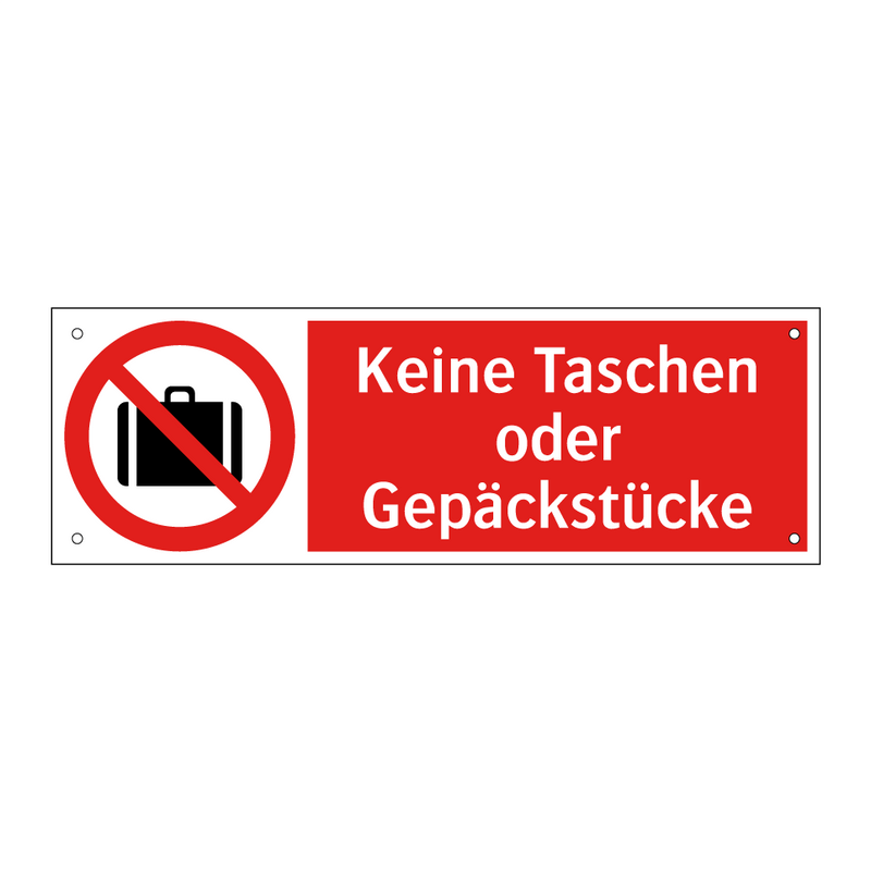Keine Taschen oder Gepäckstücke