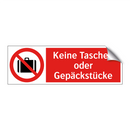 Keine Taschen oder Gepäckstücke